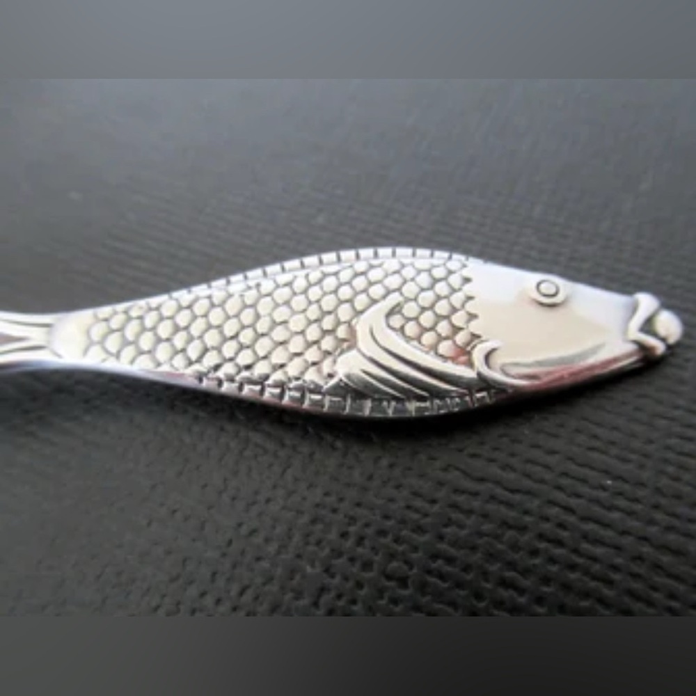 RARE VINTAGE PRIMA NS ALP Swedish Fish Fork set of 7 Sterling Silver Plated - Picture 2 of 11